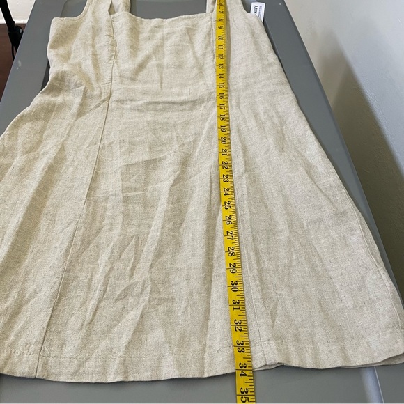 NWT Old Navy Linen Blend Dress Smocked Boho Square Neck Sheath Mini Large - Picture 11 of 11